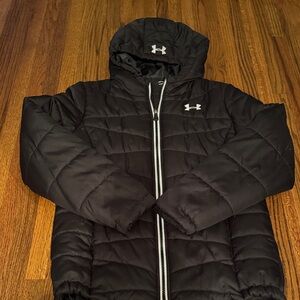 Under Armour Black Quilted Jacket with Hood